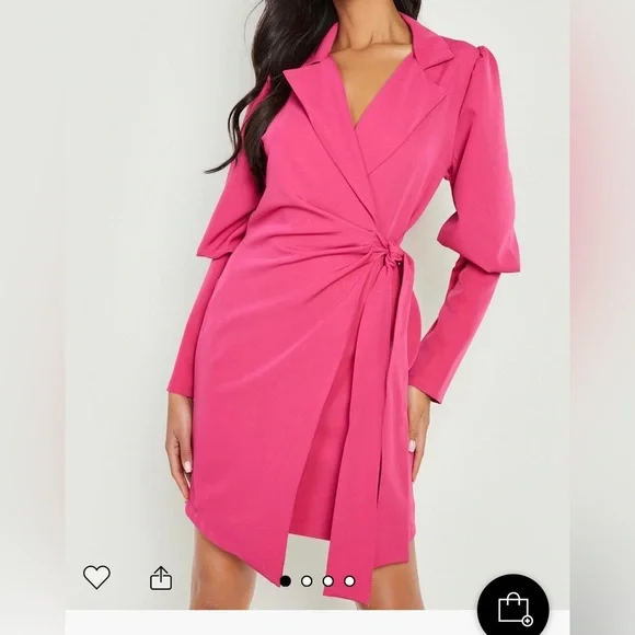 Boohoo Dresses Plus Size Pink Blazer Dress Plus Velvet Sequin Wrap